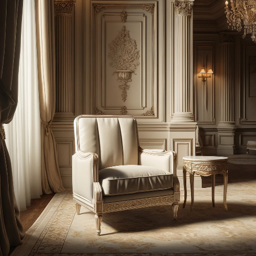 Fauteuil style Louis XV moderne